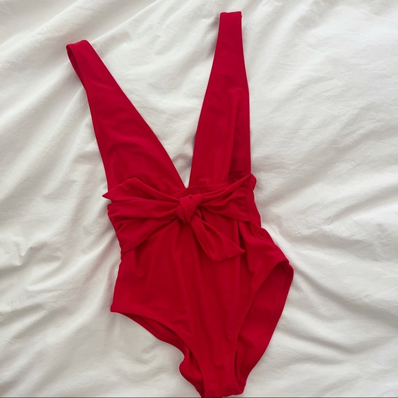 aerie Other - Aerie Red Plunging One Piece Swimsuit